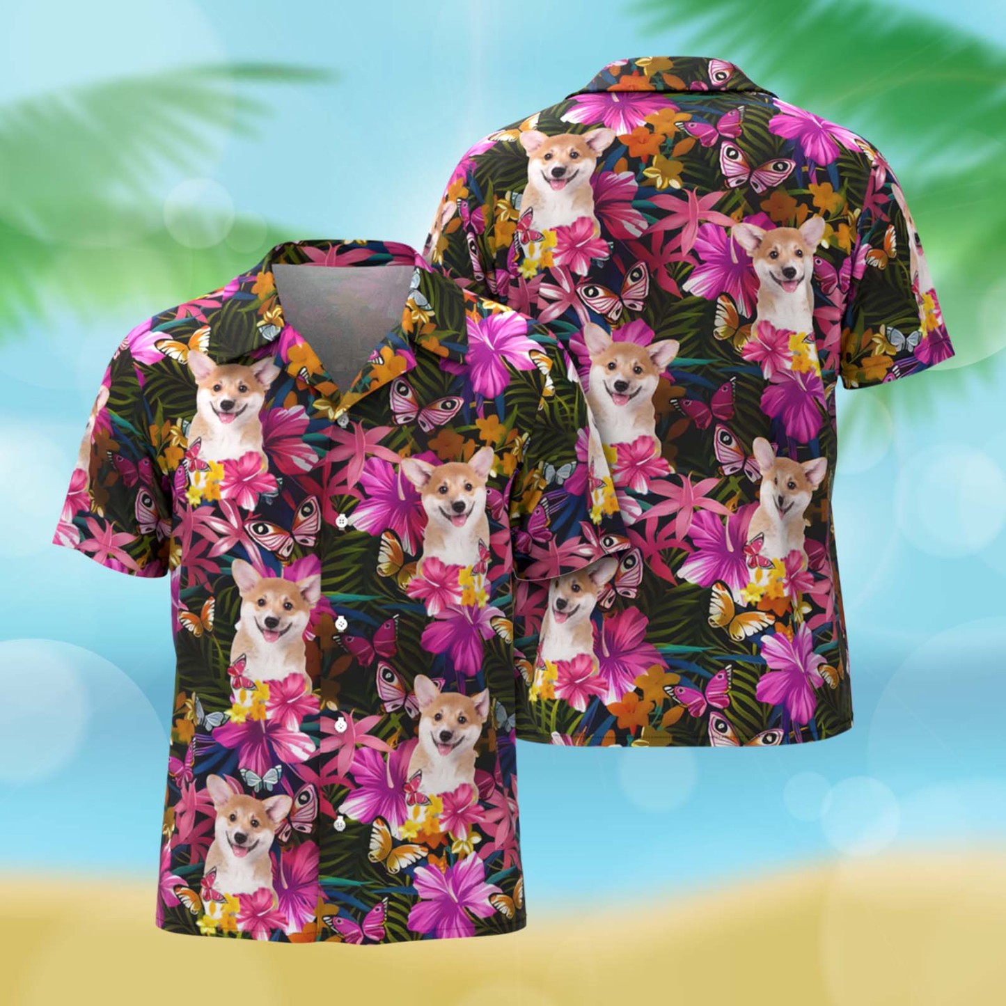 Custom Photo It's Summer & Time For Wandering - Dog & Cat Personalized Custom Unisex Tropical Hawaiian Aloha Shirt - Summer Vacation Gift, Gift For Pet Owners, Pet Lovers - auphotoblanket