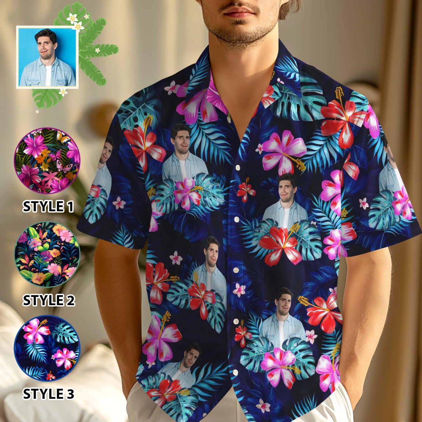 Custom Photo It's Summer & Time For Wandering - Dog & Cat Personalized Custom Unisex Tropical Hawaiian Aloha Shirt - Summer Vacation Gift, Gift For Pet Owners, Pet Lovers - auphotoblanket