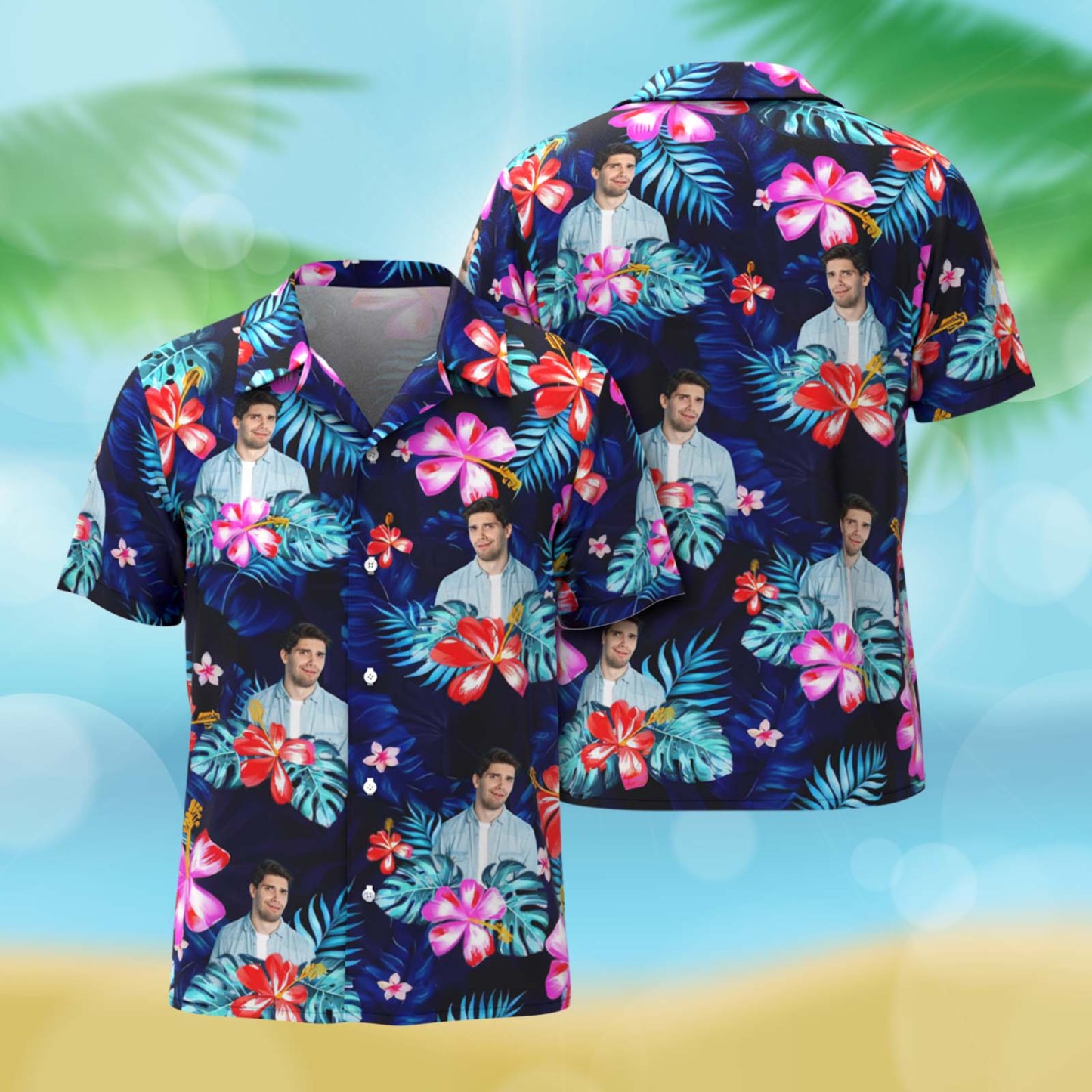 Custom Photo It's Summer & Time For Wandering - Dog & Cat Personalized Custom Unisex Tropical Hawaiian Aloha Shirt - Summer Vacation Gift, Gift For Pet Owners, Pet Lovers - auphotoblanket