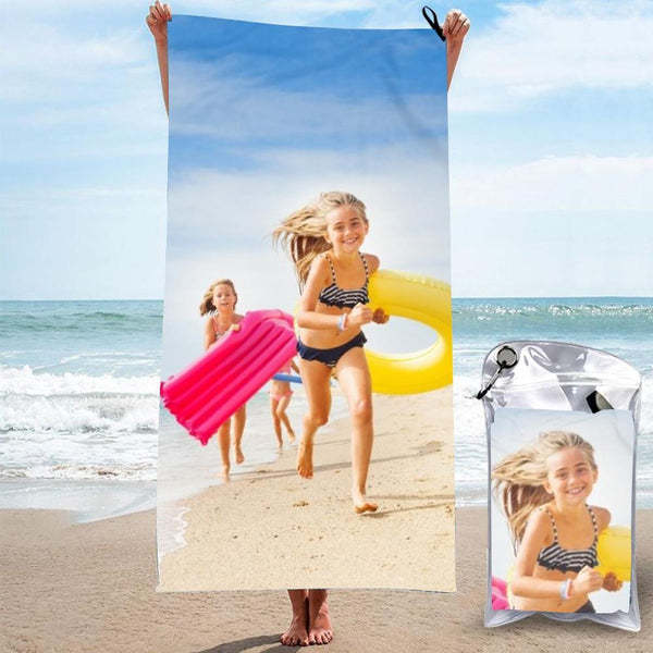 Personalized Bath Towels Custom Print Beach Towels Quick-dry Ultrafine Fiber My Best Friends - auphotoblanket