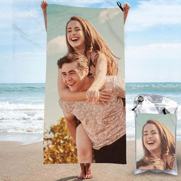 Personalized Bath Towels Custom Print Beach Towels Quick-dry Ultrafine Fiber - auphotoblanket