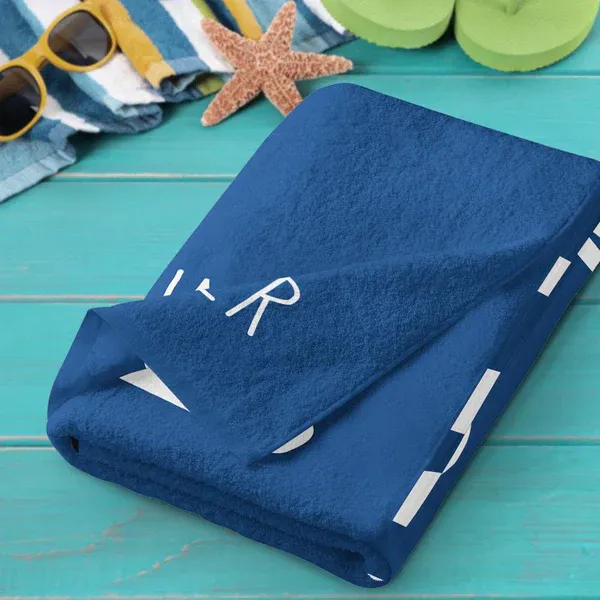 Custom Text Beach Towel For Unisex Towel For Polyester Bath Towel - auphotoblanket