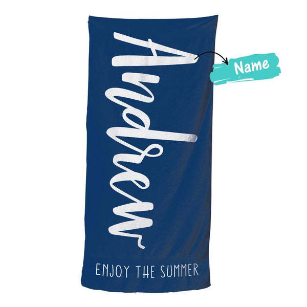 Custom Text Beach Towel For Unisex Towel For Polyester Bath Towel - auphotoblanket