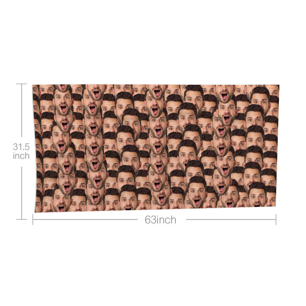 Custom Face Seamless Towel Personalized Photo Towel Funny Gift - auphotoblanket