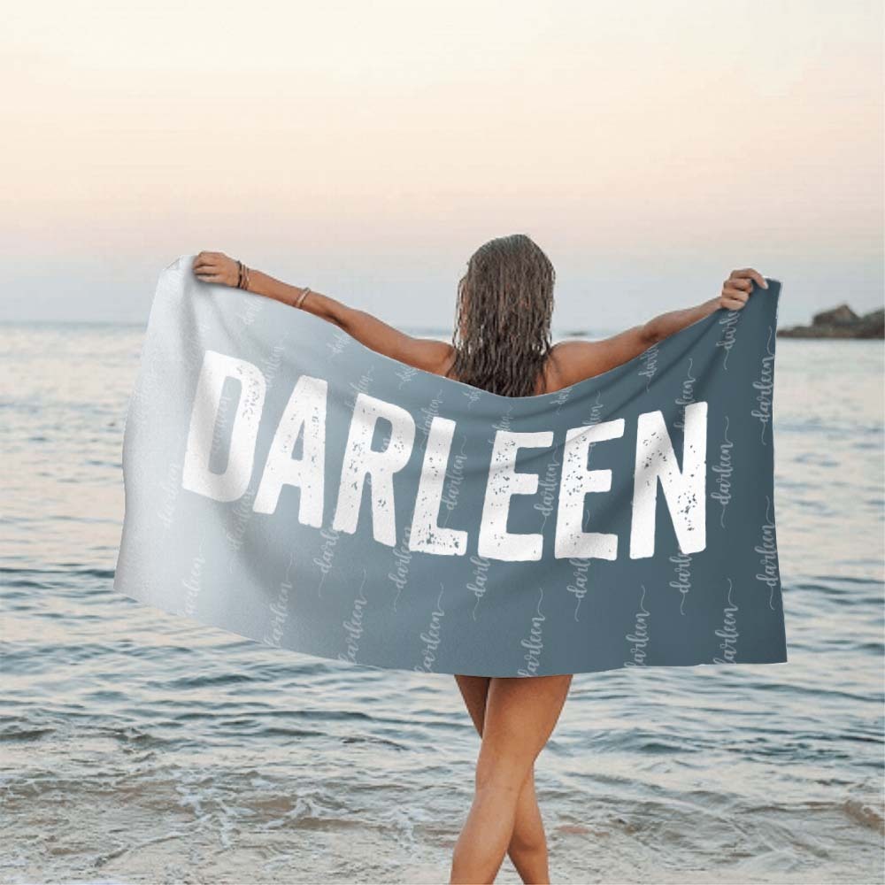 Custom Grey Towel Personalized Photo Towel Special Gift - auphotoblanket