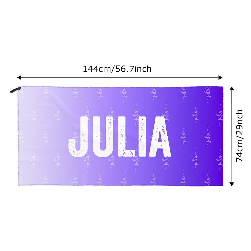 Custom Purple Towel Personalized Photo Towel Special Gift - auphotoblanket