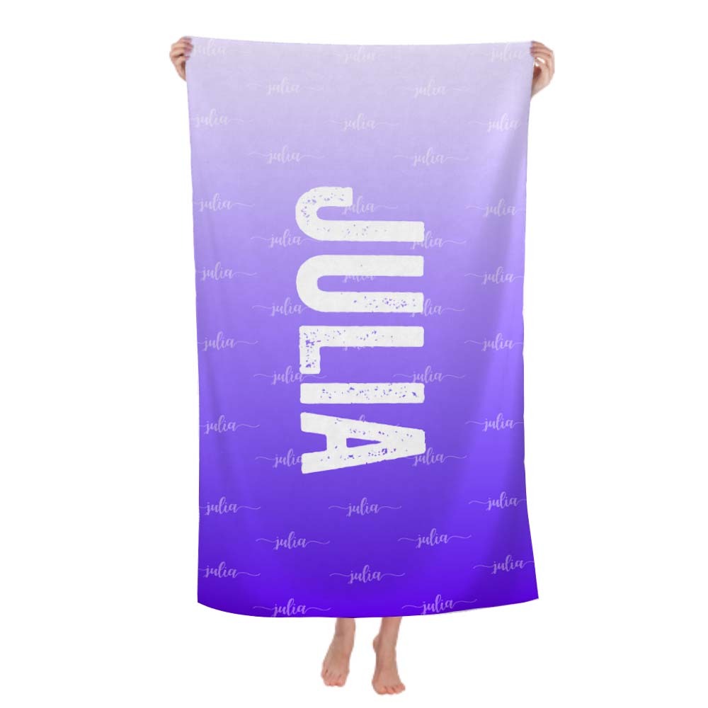 Custom Purple Towel Personalized Photo Towel Special Gift - auphotoblanket