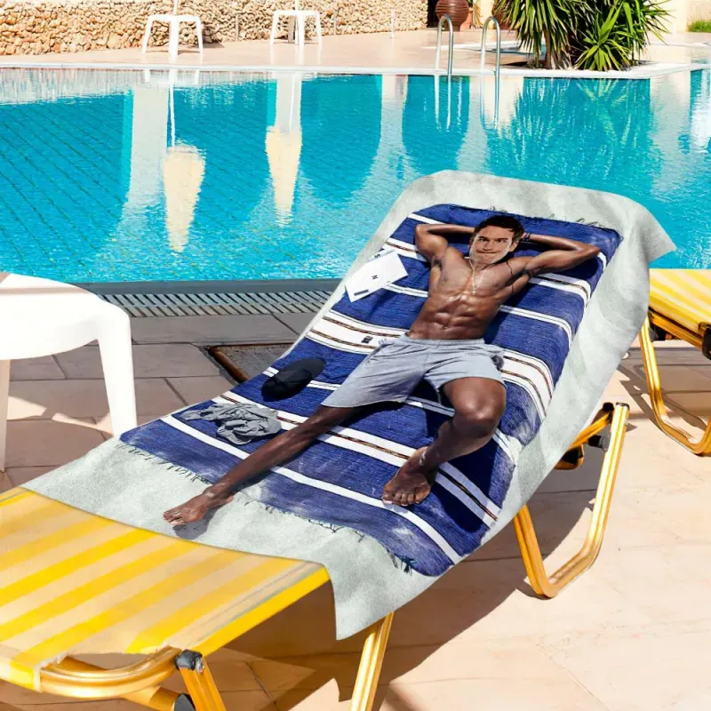 Custom Photo Face Beach Towel Face Towel With Your Dream Body Best Friend Gift - auphotoblanket