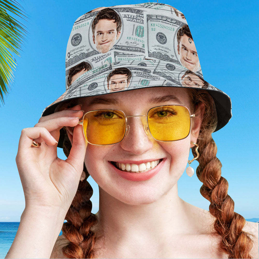 Custom Your Photo Face And Pet Summer Bucket Hat Fisherman Hat - Dollar - auphotoblanket