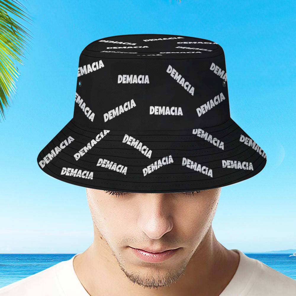 Custom Bucket Hat Unisex Bucket Hat with Text Personalize Wide Brim Outdoor Summer Cap Hiking  Gift for Lover Black - auphotoblanket