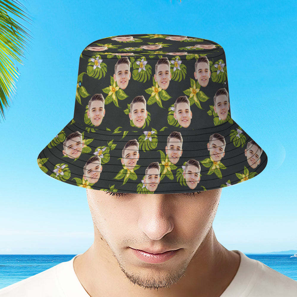 Custom Over Print Hawaiian Fisherman Hat Bucket Hat Beach Sports Hat - auphotoblanket