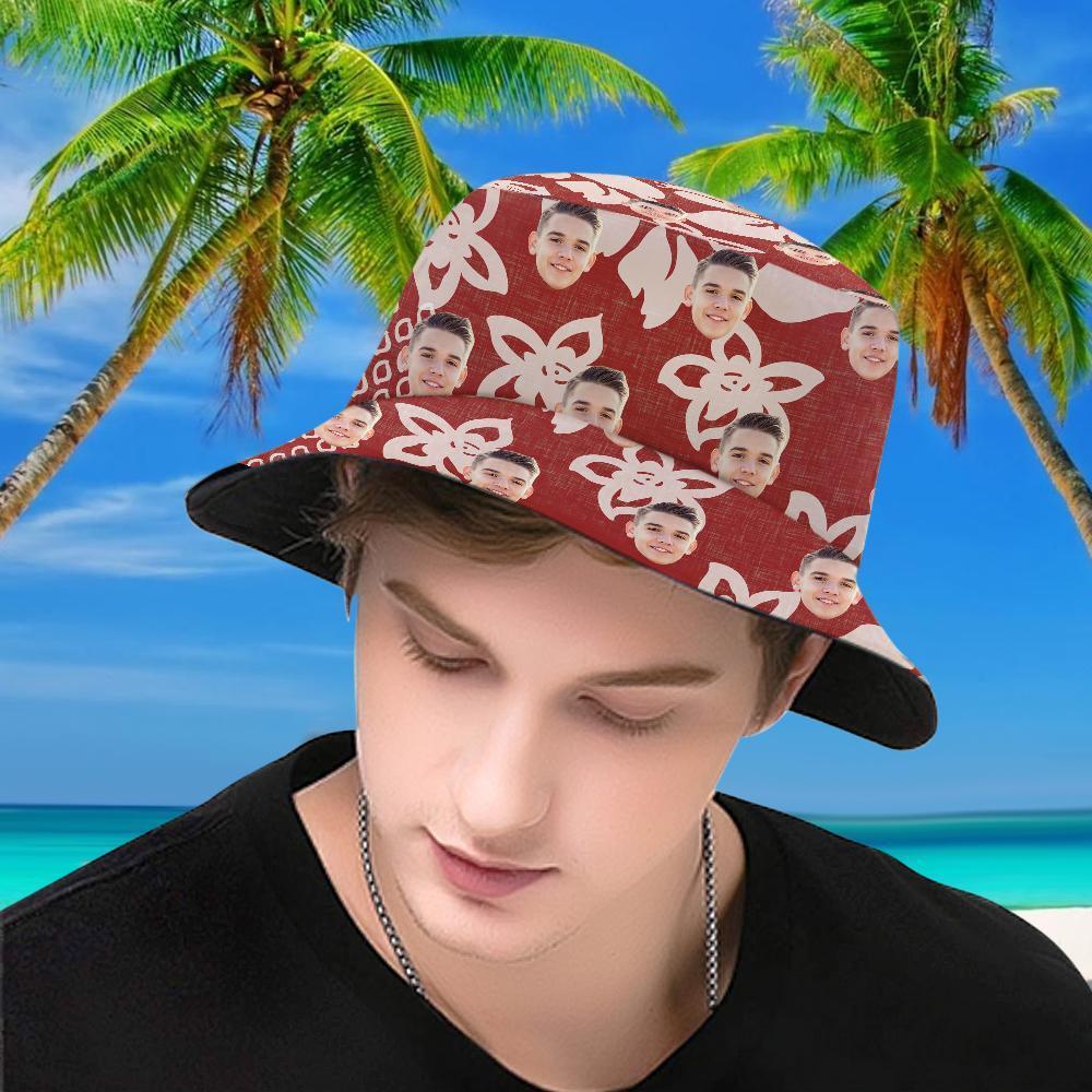 Custom Photo Tropical Flower Print Hawaiian Fisherman Hat Bucket Hat - auphotoblanket