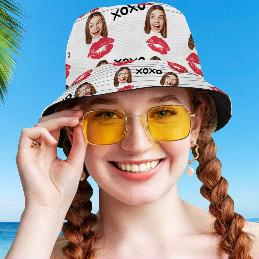 Personalized Red Lip Hawaiian Fisherman Hat Bucket Hat Valentine's Day Gift - auphotoblanket