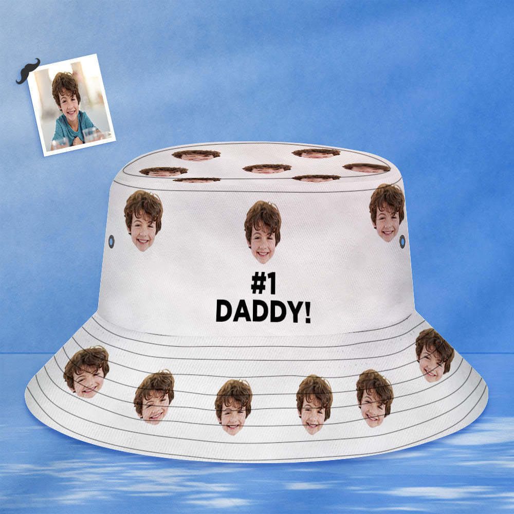 Custom Bucket Hat Unisex Face Bucket Hat Personalized Wide Brim Outdoor Summer Cap Hiking Beach Sports Hats #1 Daddy - auphotoblanket