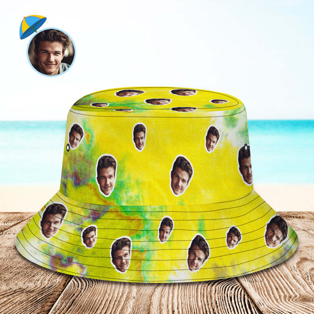 Custom Bucket Hat Unisex Face Bucket Hat Personalized Wide Brim Outdoor Summer Cap Hiking Beach Sports Hats Tie Dye Style - auphotoblanket