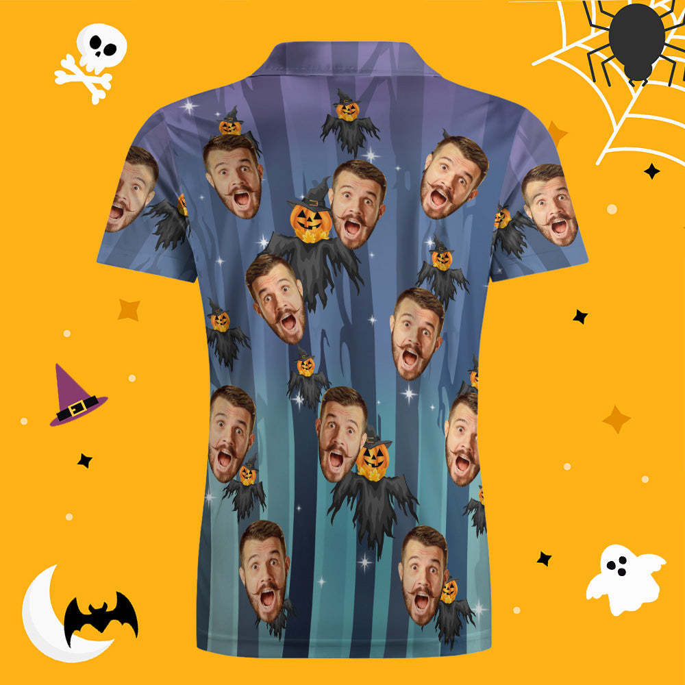 Men's Custom Funny Face Shirt Personalized Golf Shirts For Halloween Drama Gift Batman - auphotoblanket