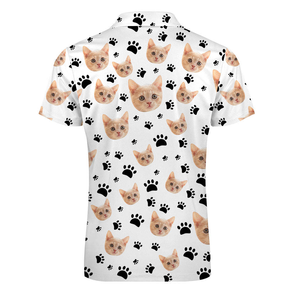 Custom Face Polo Shirt with Zipper Men's Polo Shirt for Pet Lovers - auphotoblanket