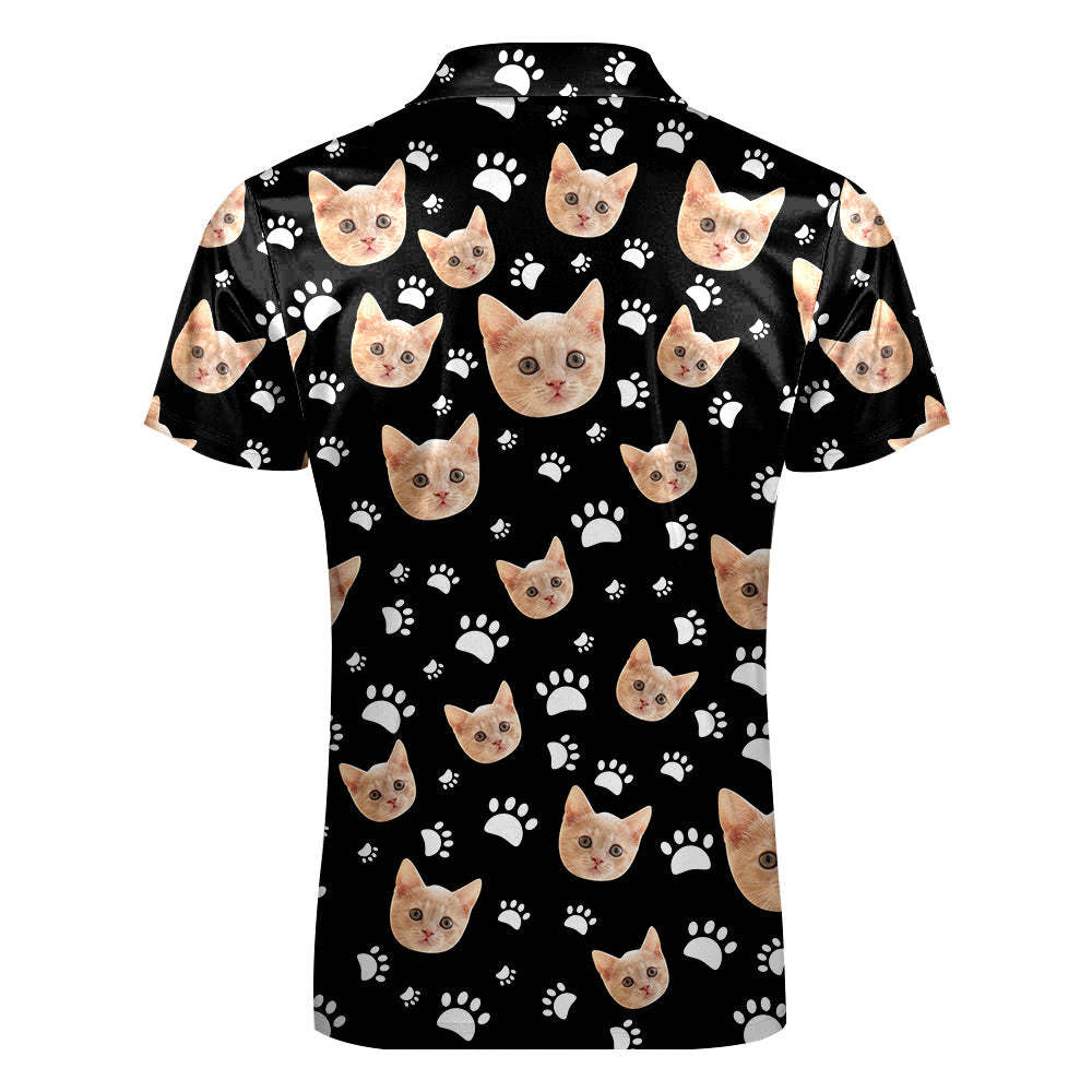 Custom Face Polo Shirt with Zipper Men's Polo Shirt for Pet Lovers - auphotoblanket