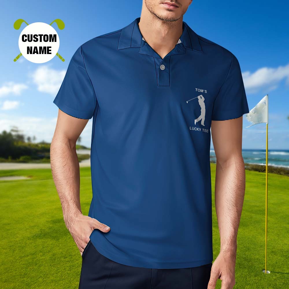 Men's Custom Name Polo Shirt Personalized Golf Shirts - auphotoblanket