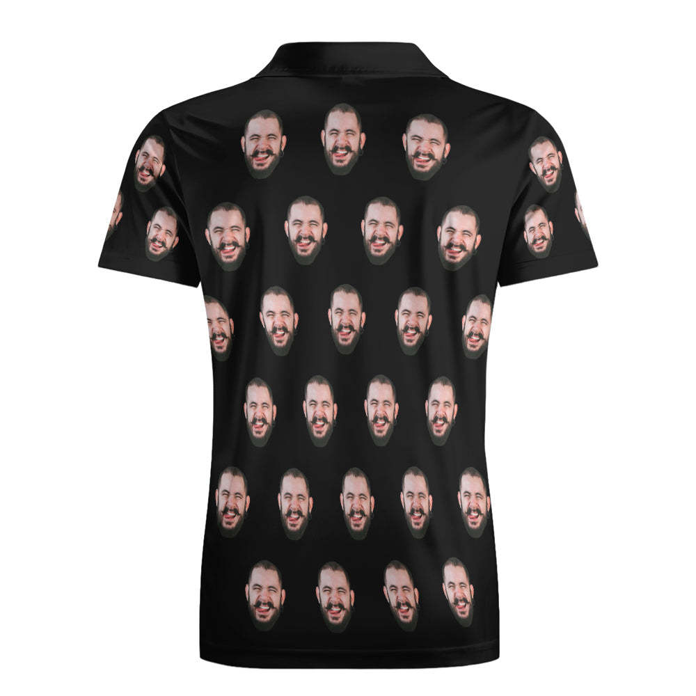 Custom Men's Face POLO Shirt Personalized Golf Shirts For Him - auphotoblanket