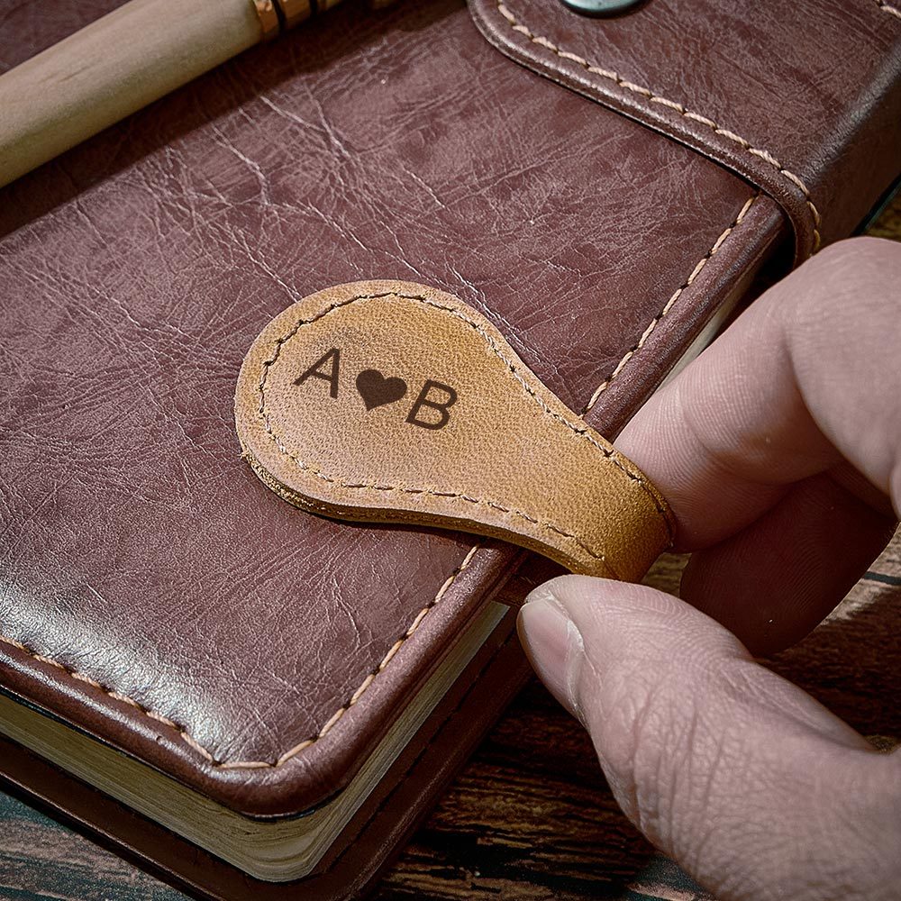 Personalized Magnetic Leather Bookmark Custom Magnetic Bookmark for Reader - auphotoblanket