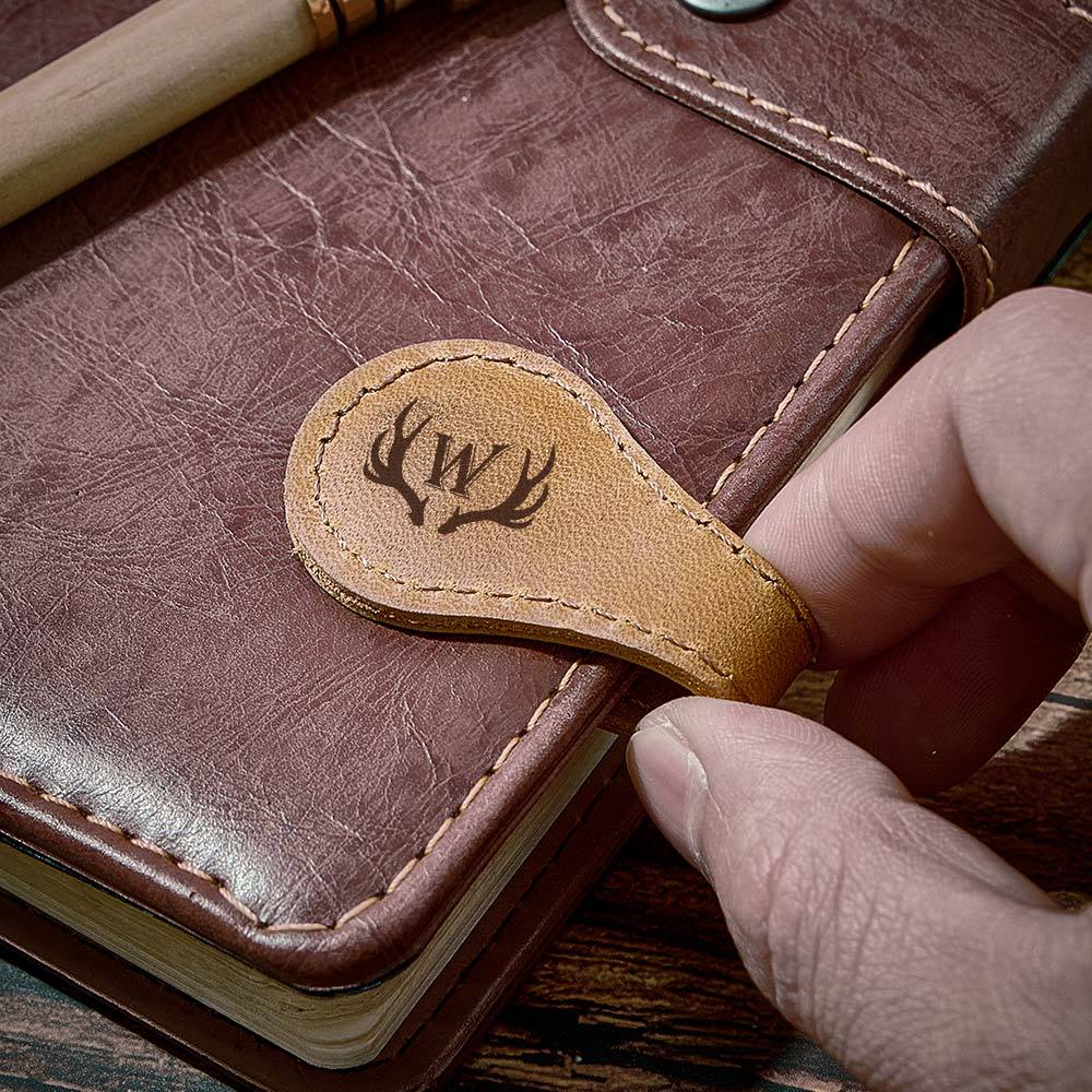 Personalized Magnetic Leather Bookmark Custom Alphabet Magnetic Bookmark for Reader - auphotoblanket