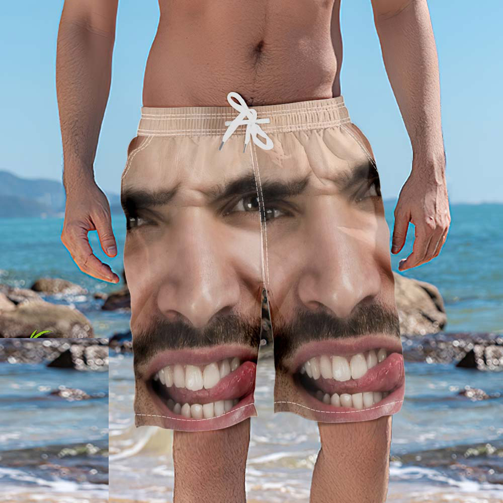 Custom Face Photo Men's Swim Trunk - auphotoblanket