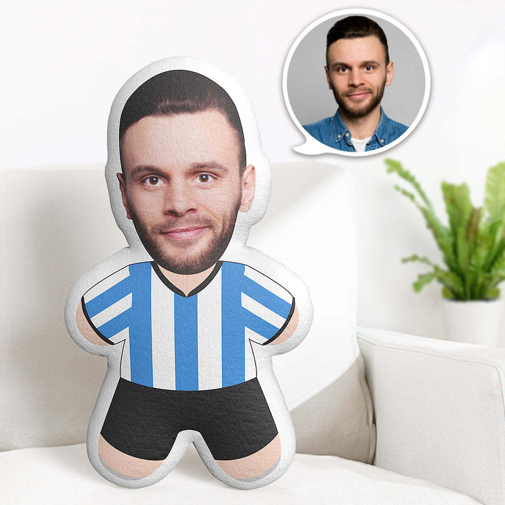 Custom Face Soccer Team Gifts Personalized Photo Argentina Minime Pillow Sports Minime Pillow Gifts - auphotoblanket
