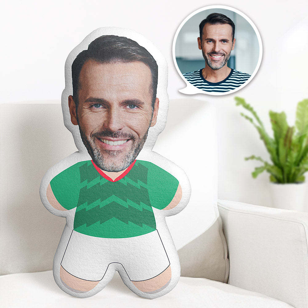 Mexico Football Team Teddy Pillow Custom Face Personalised Photo Minime Doll  Sports Minime Pillow Gifts - auphotoblanket