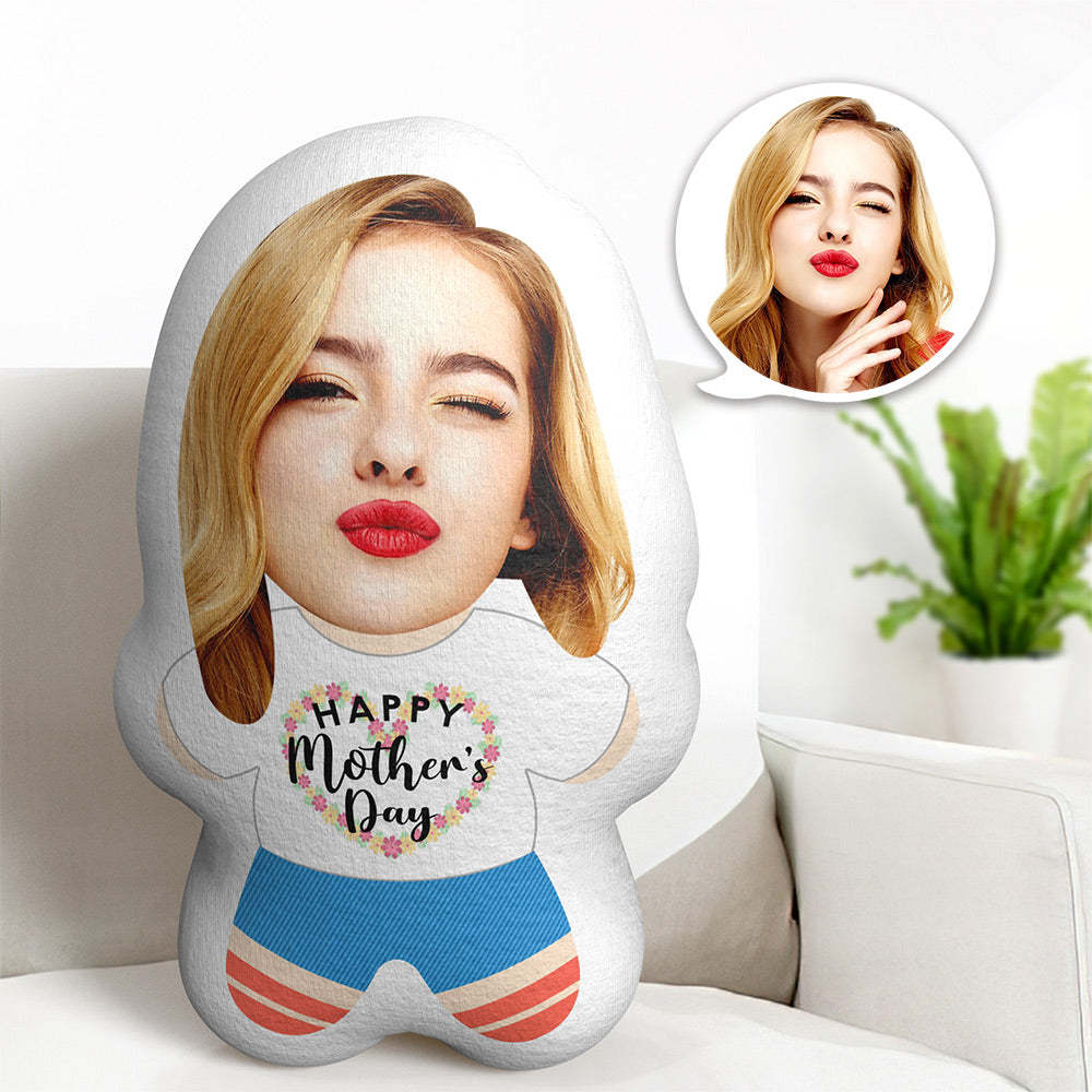 Custom Face Gifts Happy Mother's Day Minime Throw Pillow Your Own Photo Pillow - auphotoblanket