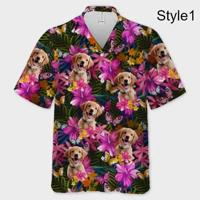 Custom Photo It's Summer & Time For Wandering - Dog & Cat Personalized Custom Unisex Tropical Hawaiian Aloha Shirt - Summer Vacation Gift, Gift For Pet Owners, Pet Lovers - auphotoblanket