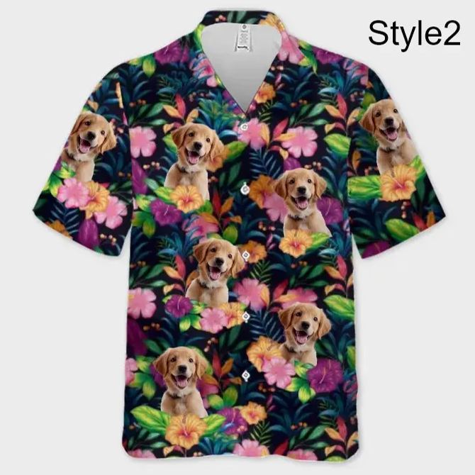 Custom Photo It's Summer & Time For Wandering - Dog & Cat Personalized Custom Unisex Tropical Hawaiian Aloha Shirt - Summer Vacation Gift, Gift For Pet Owners, Pet Lovers - auphotoblanket