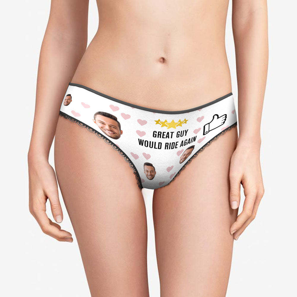 Custom Face Heart Panties Would Ride Again Personalized Valentine's Day Gifts - My Photo Socks AU