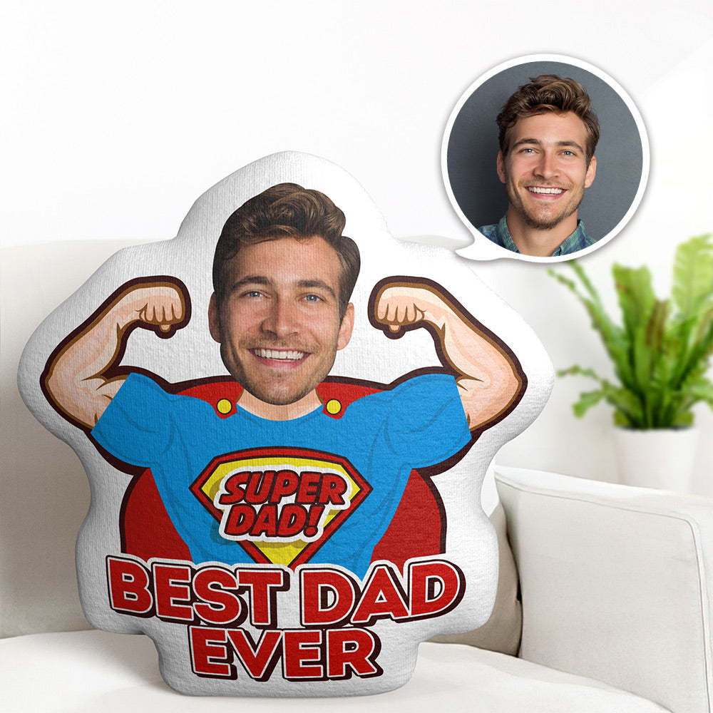 Custom Face Pillow Super Dad Personalised Photo Doll MiniMe Pillow Gifts for Him - My Photo Socks AU