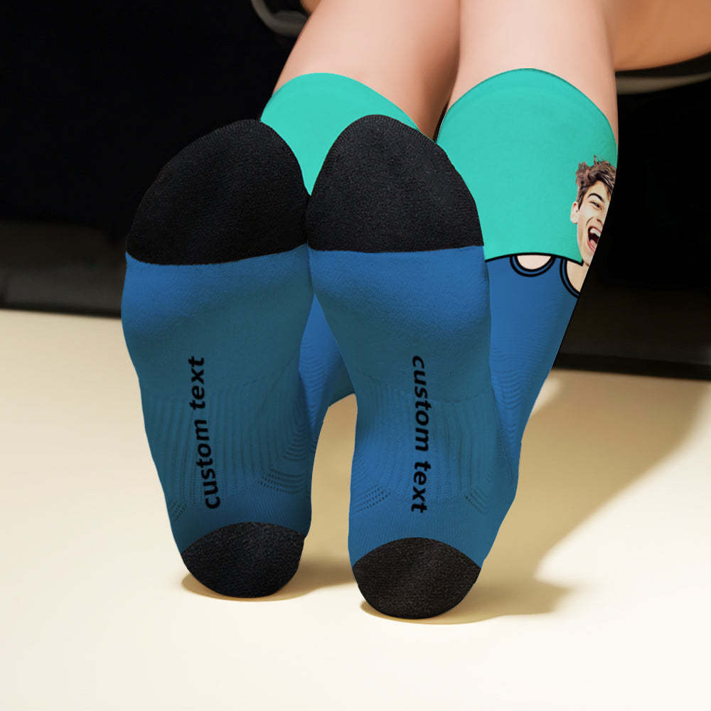 Custom Breathable Face Socks Cartoon Image Stitching Socks - My Photo Socks AU