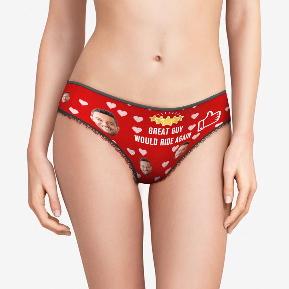Custom Face Heart Panties Would Ride Again Personalized Valentine's Day Gifts - My Photo Socks AU