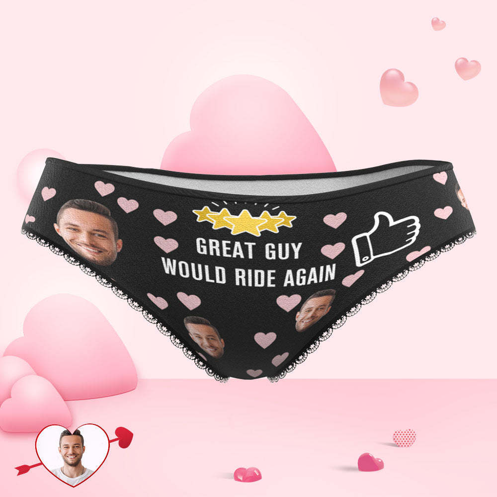 Custom Face Heart Panties Would Ride Again Personalized Valentine's Day Gifts - My Photo Socks AU