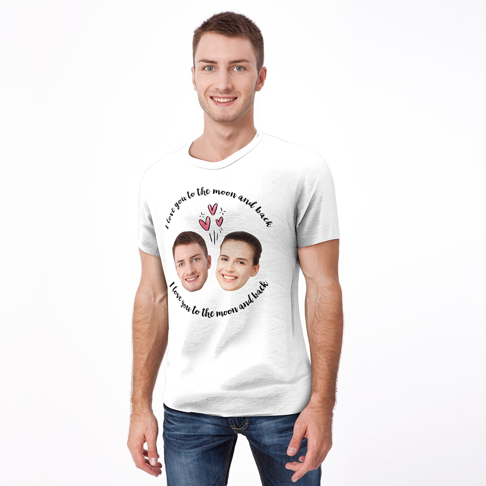 Custom Face T-shirt Love Man- Personalized Gifts.