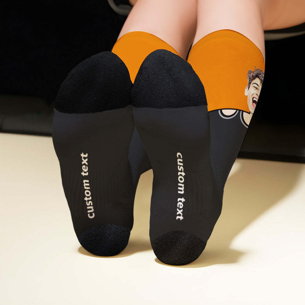 Custom Breathable Face Socks Cartoon Image Stitching Socks - My Photo Socks AU