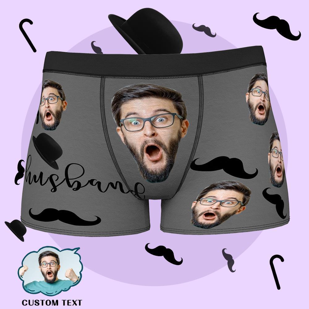 Custom Face Boxers Men's Funny Personalized Briefs with Photo Customized Gifts