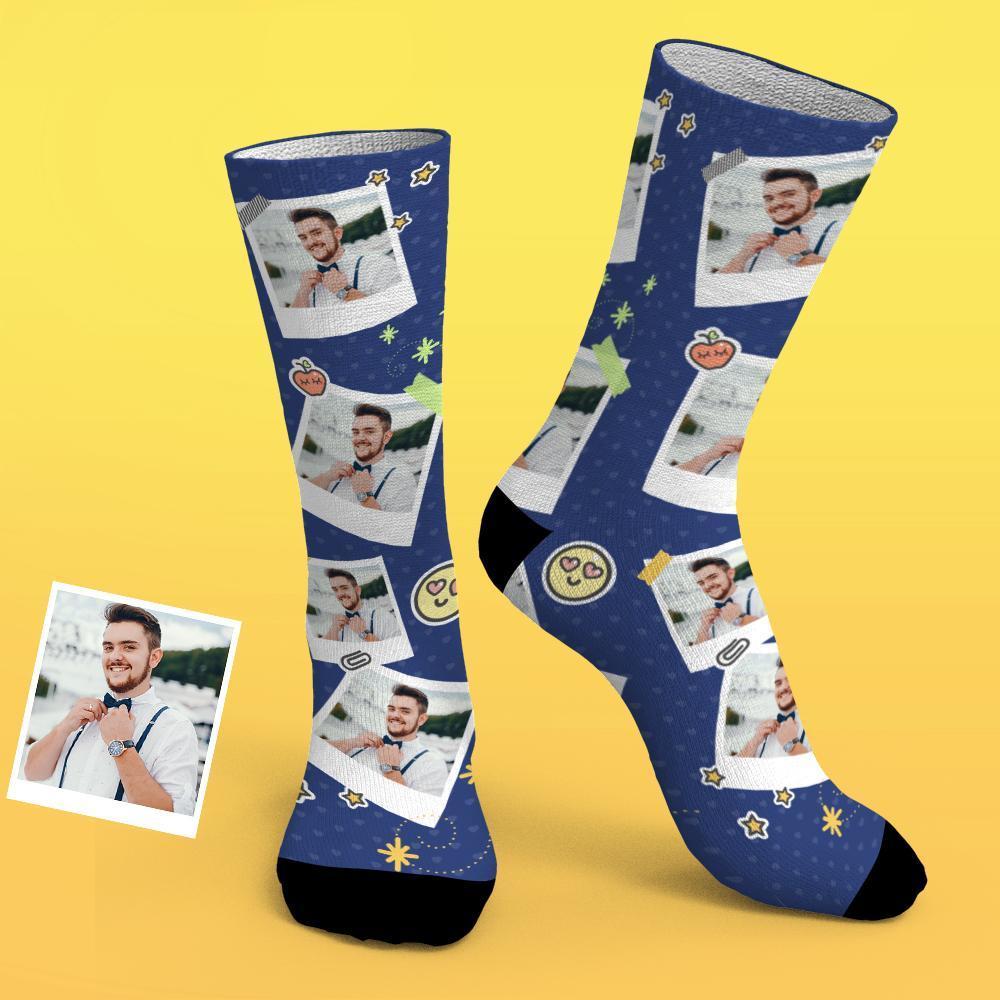Personalized Sticky Note Mark Custom Photo Socks