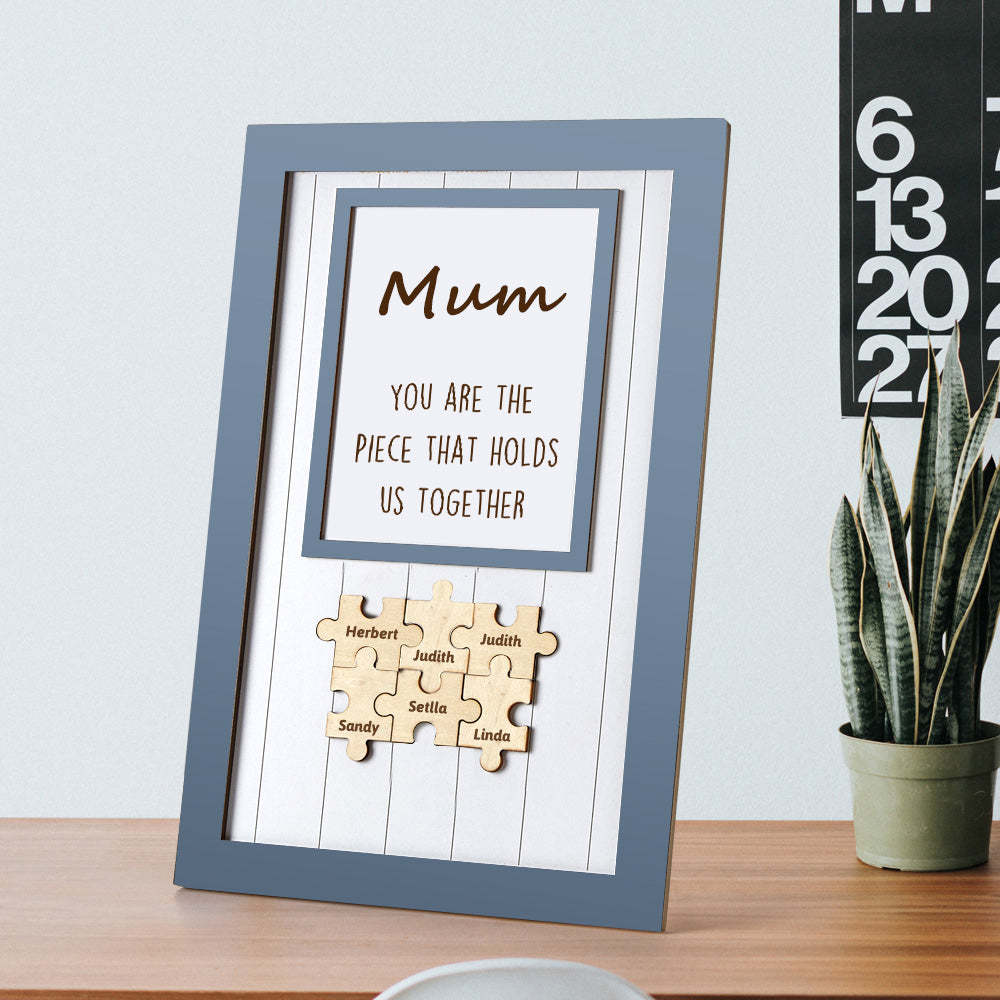 Mother's Day Gifts Mum Puzzle Personalised Name Frame Sign You Are The Piece That Holds Us Together