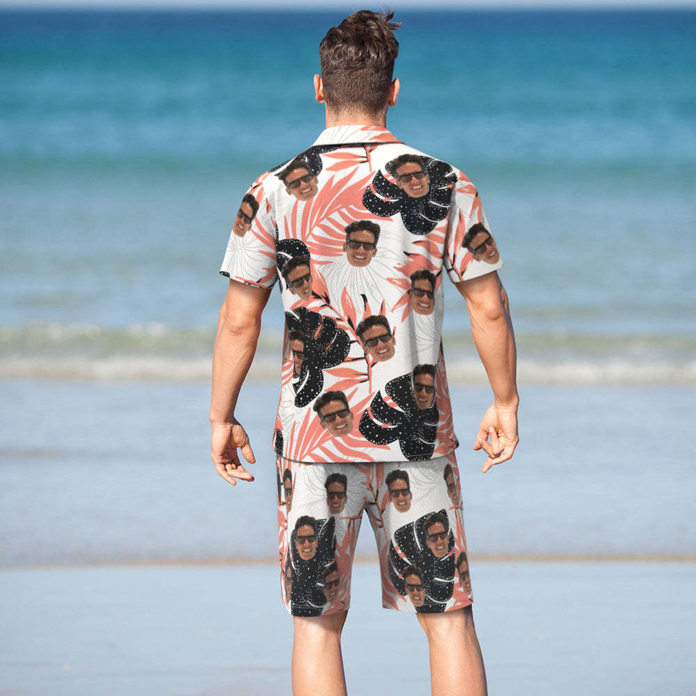 Custom Face Hawaiian Shirt or Beach Shorts Matching Outfits Personalised Men's Photo Tropical Print Hawaiian Attire Vacation Party Gift - My Photo Socks AU