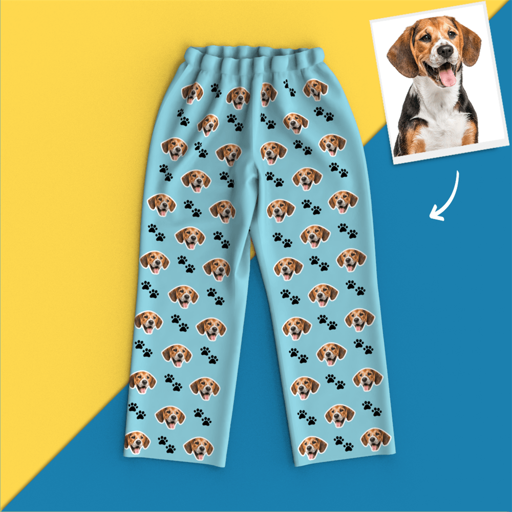 Custom Face Pet Footprint Long Sleeve Pajamas Leisure Wear