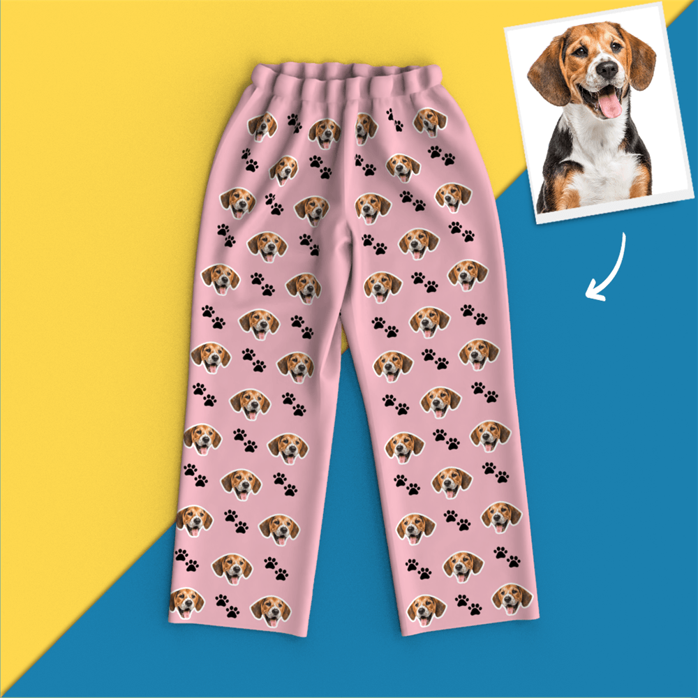 Custom Face Pet Footprint Long Sleeve Pajamas Leisure Wear