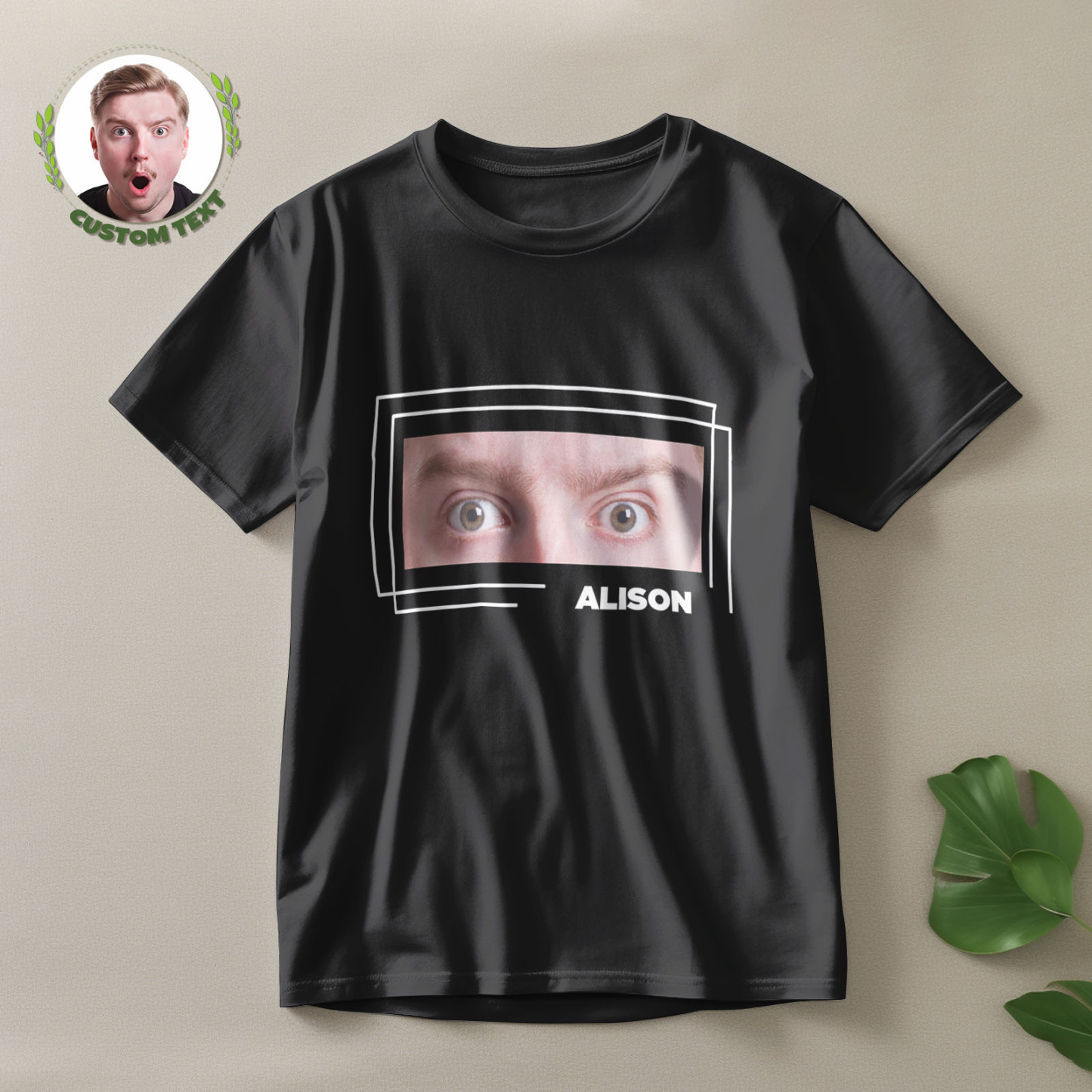 Custom Eyes And Name T-shirt Funny Big Eyes Shirt Gift For Couple - My Photo Socks AU