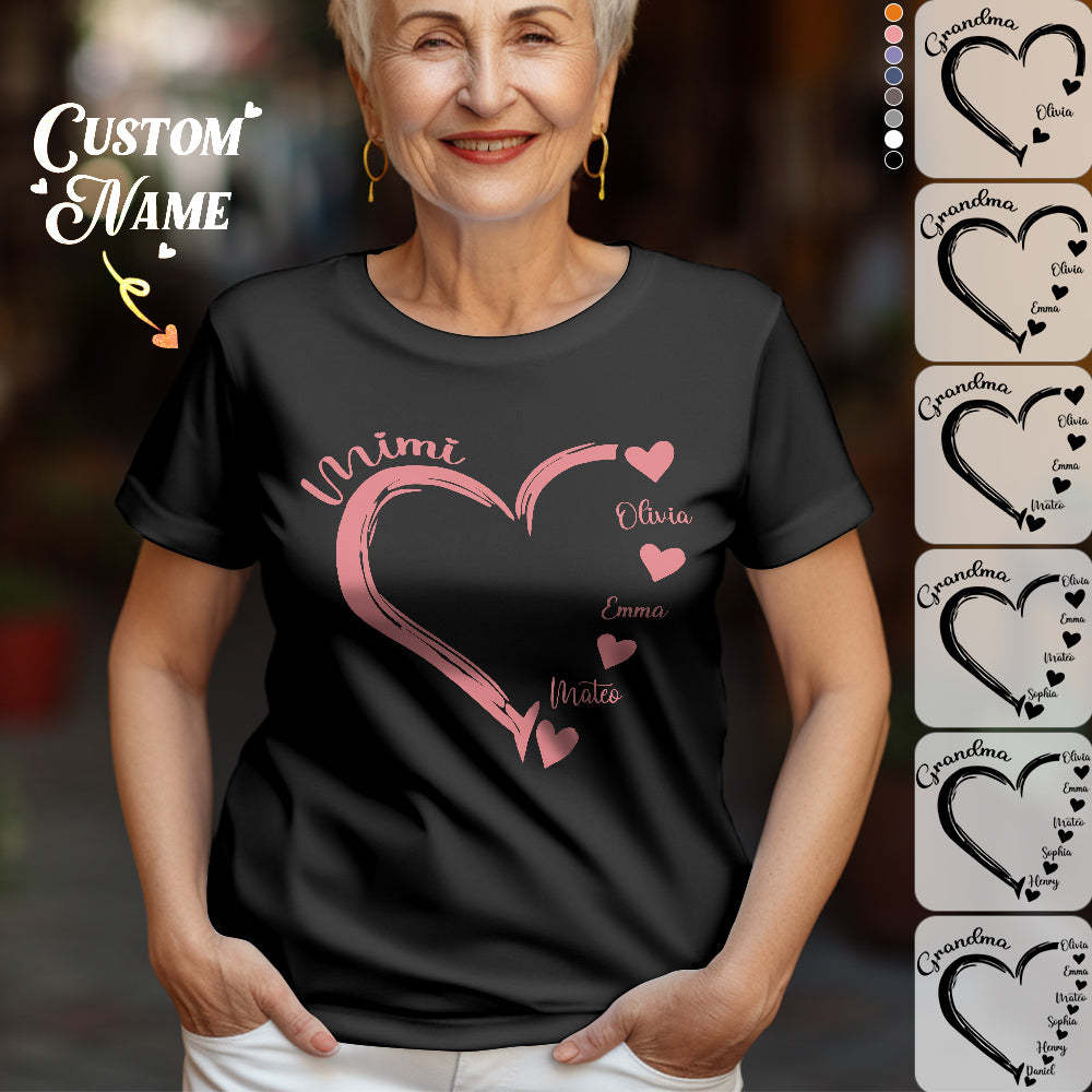 Custom Mama Grandma T-Shirts Personalised Kids Name T-shirt Mother's Day Gifts - My Photo Socks AU