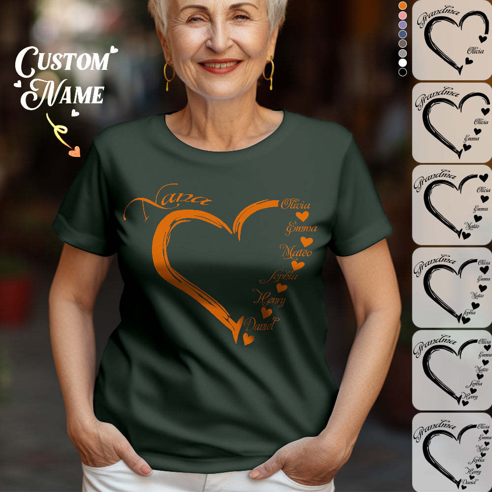 Custom Mama Grandma T-Shirts Personalised Kids Name T-shirt Mother's Day Gifts - My Photo Socks AU