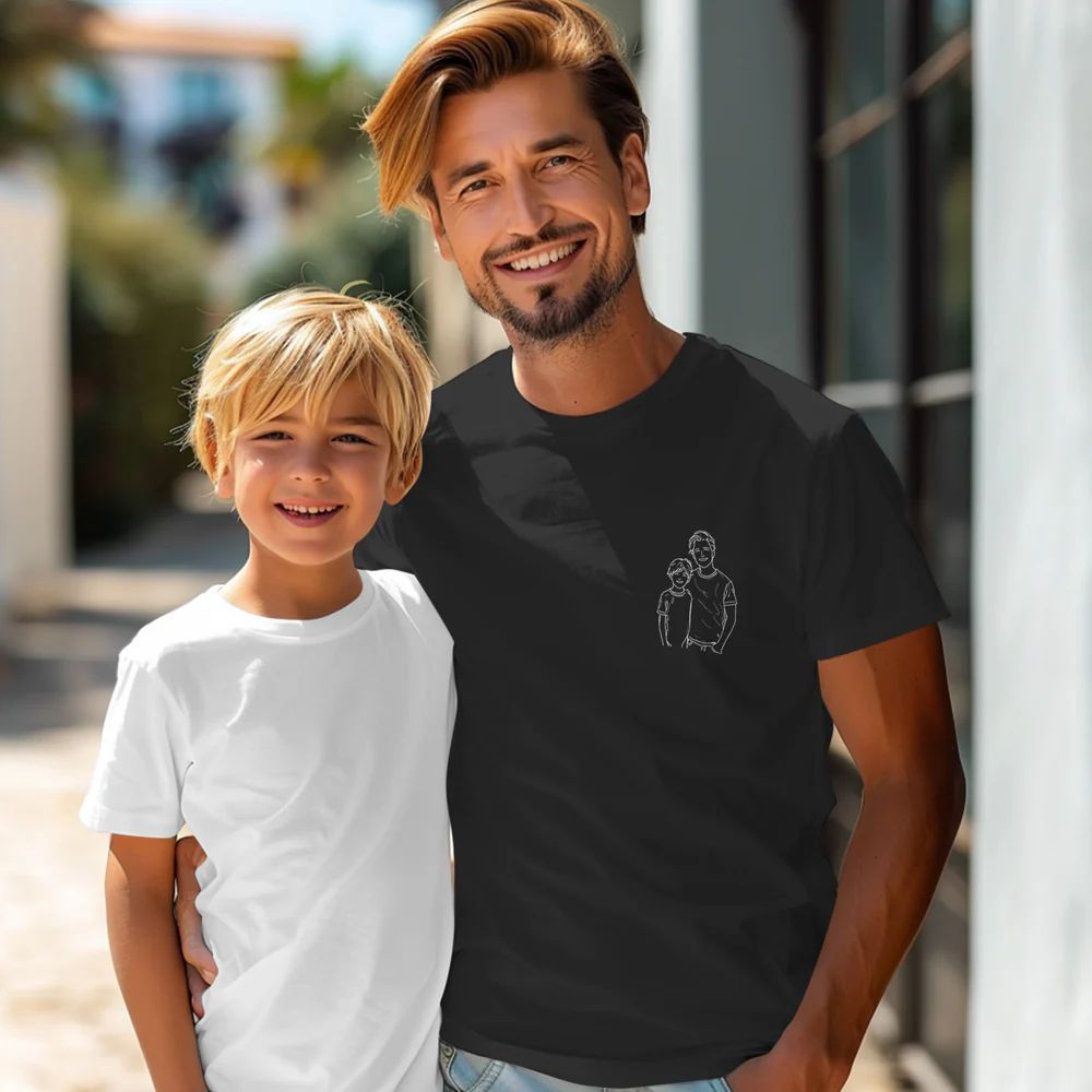 Fathers Day Gifts, Custom Photo Shirt For Dad, Father's Day Shirt, Personalized Dad Portrait Shirt, Dad Birthday Gifts, Gift for Husband - MyPhotoSocksAu