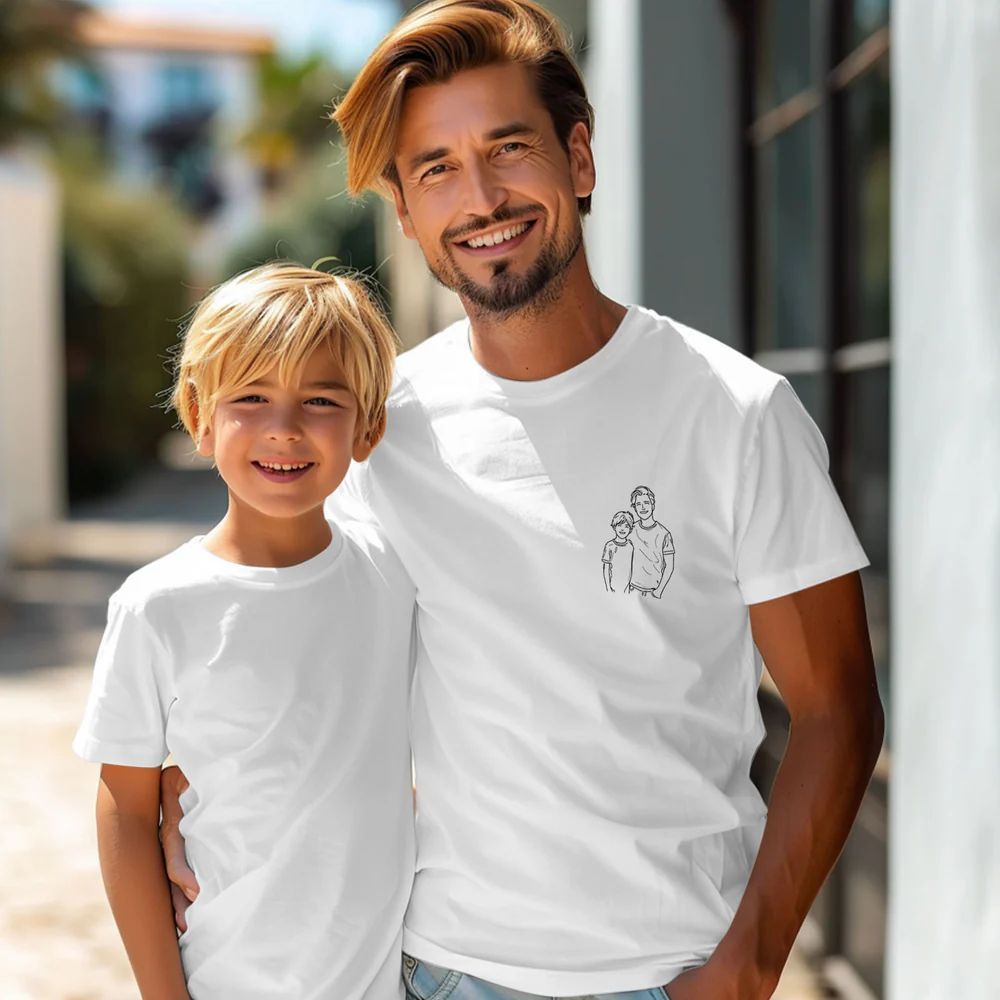 Fathers Day Gifts, Custom Photo Shirt For Dad, Father's Day Shirt, Personalized Dad Portrait Shirt, Dad Birthday Gifts, Gift for Husband - MyPhotoSocksAu